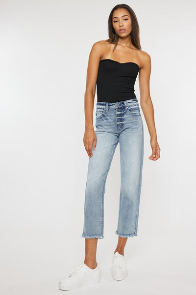 High-Rise Straight-Fit Jeans