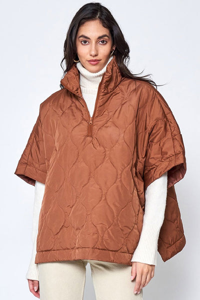 Quilted Puffer Poncho