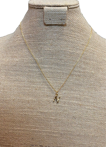 Mini Bamboo Inspired Initial Necklace